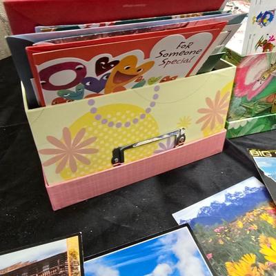 Variety of Greeting cards and storage boxes