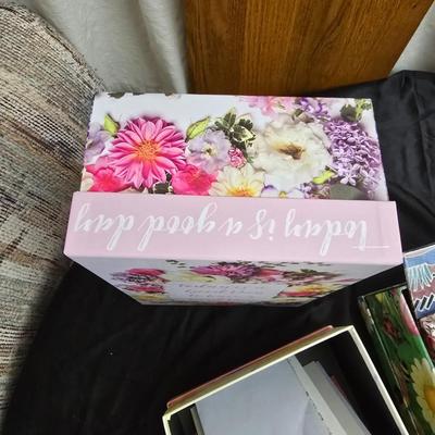 Variety of Greeting cards and storage boxes
