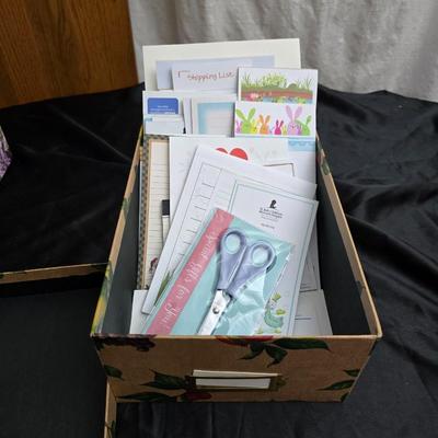 Variety of Greeting cards and storage boxes