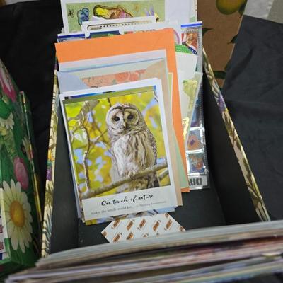 Variety of Greeting cards and storage boxes