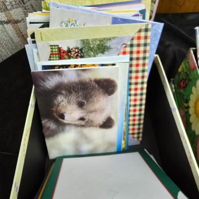 Variety of Greeting cards and storage boxes