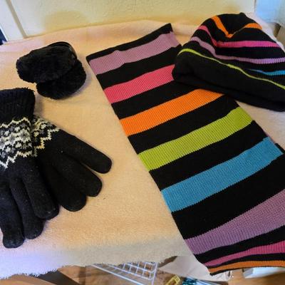 Women's Winter entire - St. Johns Bay coat - matching scarf and hat - and a pair of gloves