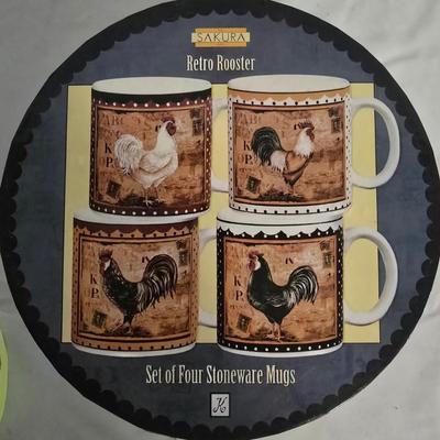 LOT 14: Sakura Stoneware Plates and Mugs Sets of 4