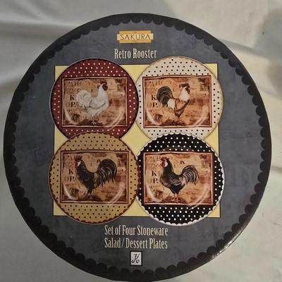LOT 14: Sakura Stoneware Plates and Mugs Sets of 4