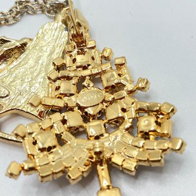 LOT 73: "Bejeweled Collection" by Department 56 Christmas Tree Box with Holiday Necklace and Pin