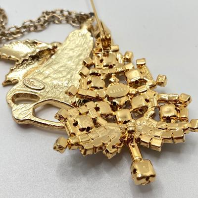 LOT 73: "Bejeweled Collection" by Department 56 Christmas Tree Box with Holiday Necklace and Pin