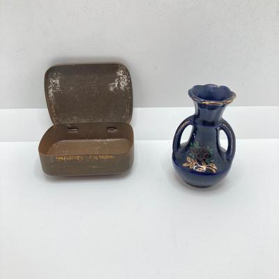 LOT 74: Trinkets and Trinket Holders - Brass Cricket Box, Handcrafted Trinket Basket, Occupied Japan Miniature Pottery, Roosters and...