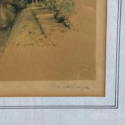 LOT 76: Vintage Copyright Stamped Framed Artwork - Shakespeare's Birthplace "Stratford on Avon", "The Bridge"...