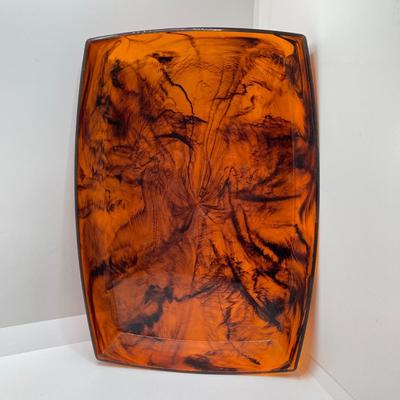LOT 78: Vintage Tortoiseshell Lucite Purse / Box with Tray