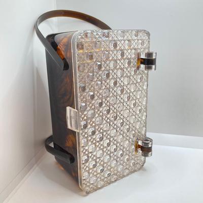 LOT 78: Vintage Tortoiseshell Lucite Purse / Box with Tray