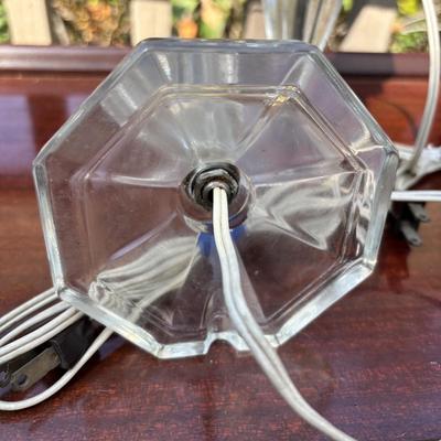 LOT 83: Vintage Crystal Boudoir Table Lamps. Antique Swivel Frames and a Crystal Vase