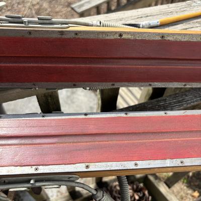 LOT 86: Vintage Wooden Skis w/Dovre Bindings and Bambo Ski Poles