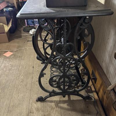 LOT 87: Vintage Wilcox & Gibbs Sewing Machine on Base.