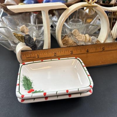 LOT 88: Vintage Christmas & More: Schober's, Germany Angel w/Candle, Vintage Mini Ornaments, Tapers & Glass Star Candle...