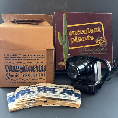 LOT 89: View Master Junior Projector & Wonders of the World Slides including Succulent Plants in Original Box-W. Taylor Marshall
