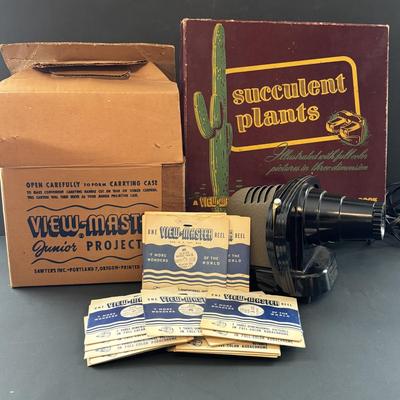 LOT 89: View Master Junior Projector & Wonders of the World Slides including Succulent Plants in Original Box-W. Taylor Marshall