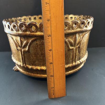 LOT 90: MCM Cast Iron Cluster Candleholders, Made in Italy Ceramic Planter, Rainbow Flower Tapers, Mini Funny Design, W. Germany Candle...