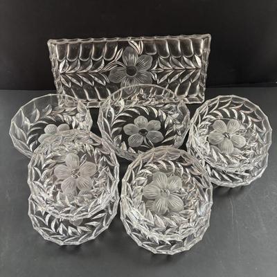LOT 93: Floral China & Etched Crystal Collection: Mikori Ware, Barvaria & Others