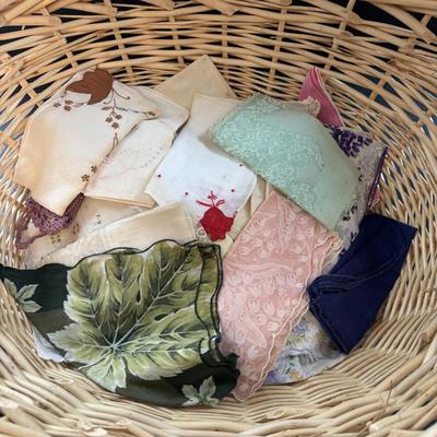 LOT 95: Vintage Tatting: Doily, Baby Hat & Booties, Embroidered Textile, Large Collection of Ladies Handkerchief's & More
