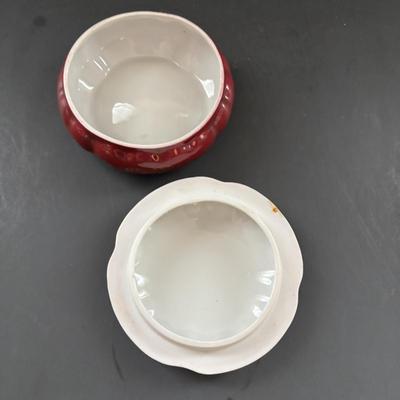 LOT 96: Made in Germany Collection: Oscar Schlegelmilch Porcelain Trinket Box, Carl Thielsch CT Dessert Dishes, Erphila Vases & More