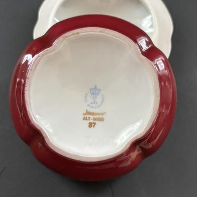 LOT 96: Made in Germany Collection: Oscar Schlegelmilch Porcelain Trinket Box, Carl Thielsch CT Dessert Dishes, Erphila Vases & More
