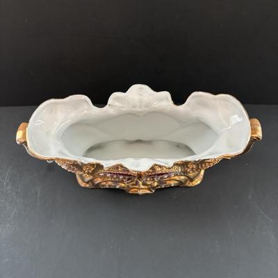 LOT 96: Made in Germany Collection: Oscar Schlegelmilch Porcelain Trinket Box, Carl Thielsch CT Dessert Dishes, Erphila Vases & More