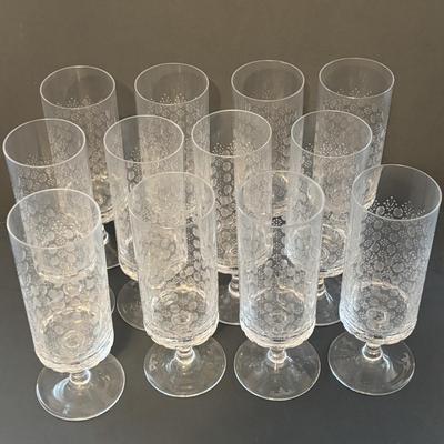 LOT 97: Vintage Rosenthal "Romance" Crystal Collection: Set of 12 Stemware Glasses (5.75")