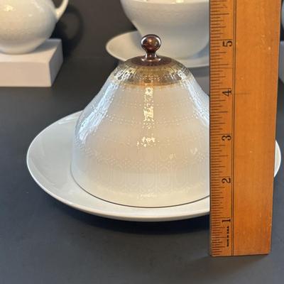 LOT 103: Vintage Rosenthal " Romance" Collection: Studio Line Cream & Sugar Set, Continental Cover Butter Dish & Gravy...