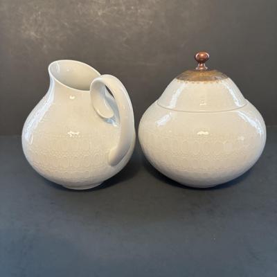 LOT 103: Vintage Rosenthal " Romance" Collection: Studio Line Cream & Sugar Set, Continental Cover Butter Dish & Gravy...