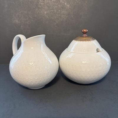 LOT 103: Vintage Rosenthal " Romance" Collection: Studio Line Cream & Sugar Set, Continental Cover Butter Dish & Gravy...