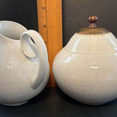 LOT 103: Vintage Rosenthal " Romance" Collection: Studio Line Cream & Sugar Set, Continental Cover Butter Dish & Gravy...