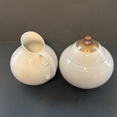 LOT 103: Vintage Rosenthal " Romance" Collection: Studio Line Cream & Sugar Set, Continental Cover Butter Dish & Gravy...
