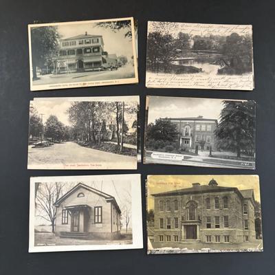 LOT 104: Vintage Local Postcards, Wurttemberg Celluloid Desk Clock, Toms River Bi-Centennial Trivet