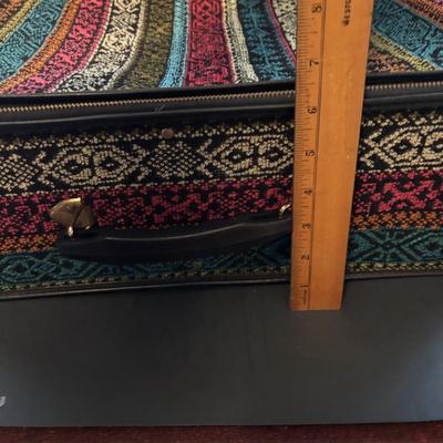 LOT 107: Vintage Cloth, Collapsible Suitcase, Felted Hobo Bag, Woven w/Leather Trim Bag