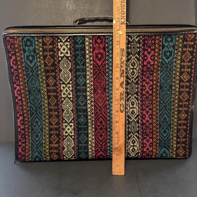 LOT 107: Vintage Cloth, Collapsible Suitcase, Felted Hobo Bag, Woven w/Leather Trim Bag