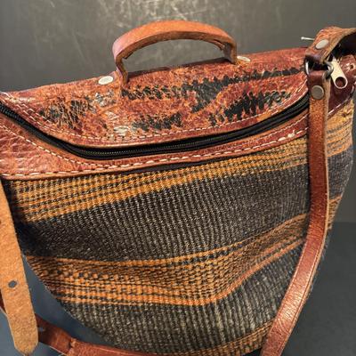 LOT 107: Vintage Cloth, Collapsible Suitcase, Felted Hobo Bag, Woven w/Leather Trim Bag