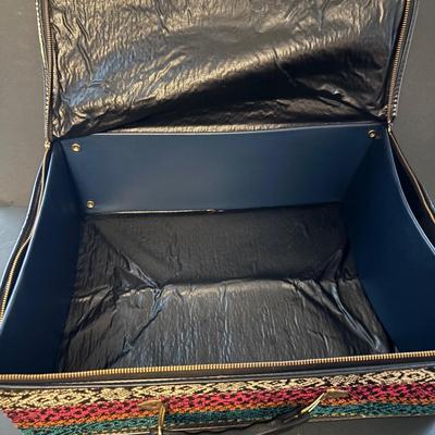 LOT 107: Vintage Cloth, Collapsible Suitcase, Felted Hobo Bag, Woven w/Leather Trim Bag