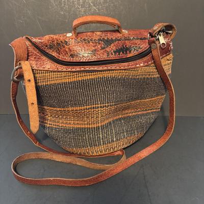 LOT 107: Vintage Cloth, Collapsible Suitcase, Felted Hobo Bag, Woven w/Leather Trim Bag