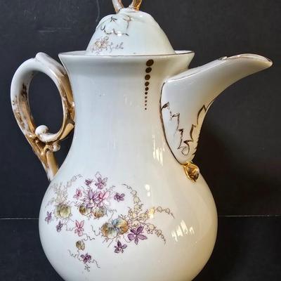 LOT 109: Vintage China Teapot, 24k Gold Plated Leman Butter Dish, Gold Tone Teapot, Sugar Bowl w/Creamer & More