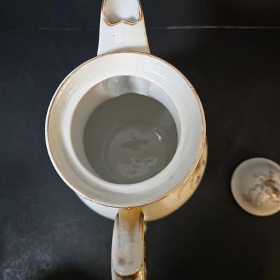 LOT 109: Vintage China Teapot, 24k Gold Plated Leman Butter Dish, Gold Tone Teapot, Sugar Bowl w/Creamer & More