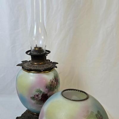 LOT 110: Floral Gone w/the Wind Parlor Lamp