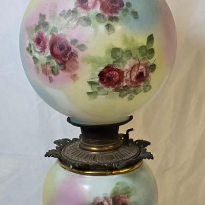 LOT 110: Floral Gone w/the Wind Parlor Lamp