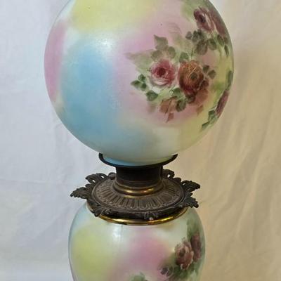 LOT 110: Floral Gone w/the Wind Parlor Lamp