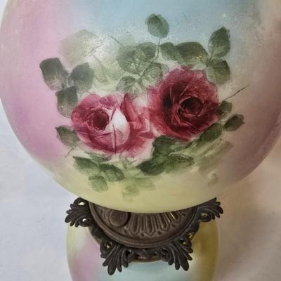 LOT 110: Floral Gone w/the Wind Parlor Lamp