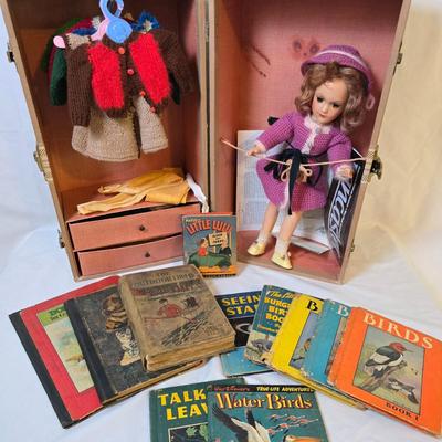 Lot 112: Vintage Mary Hoyer Doll with Accessories and Children's Books