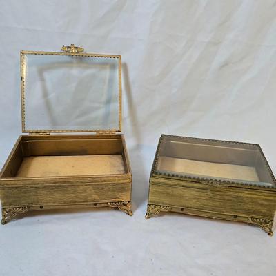 LOT 116: Set of Two Vintage Metal Jewelry Boxes, Capodimonte Bud Vase & More