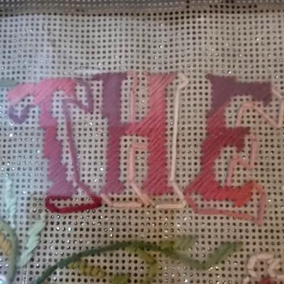 LOT 118: Vintage Framed Embroidery: German Needlework & The Lord Will Provide