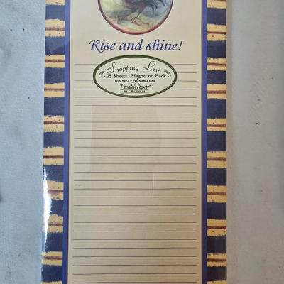 LOT 120: Rooster Themed Recipe Books and Cards with Ceramic Figurines and Wood Recipe Card Box