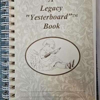 LOT 120: Rooster Themed Recipe Books and Cards with Ceramic Figurines and Wood Recipe Card Box