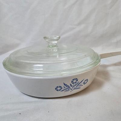 LOT 121: Retro Mushroom Decor with Corning Ware, Pyrex and Milk Glass Mugs, and Aprons